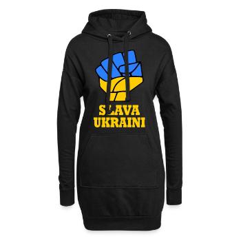 Slava ukraini - Hoodie-Kleid - Schwarz - Vorne