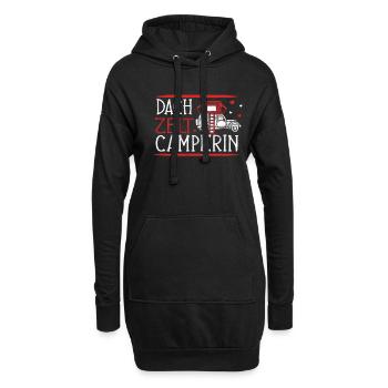 Dachzelt Camperin Autozelt Frau Dachzelten - Hoodie-Kleid - Schwarz - Vorne