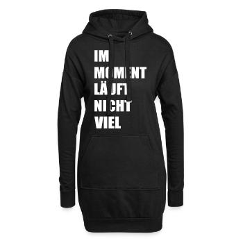 Im moment läuft nicht viel - Hoodie-Kleid - Schwarz - Vorne