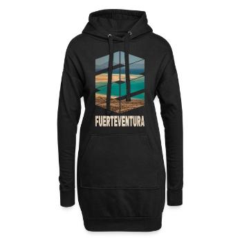 Fuerteventura Sommer Sonne Strand Meer Palmen - Hoodie-Kleid - Schwarz - Vorne