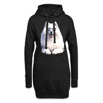 Chien Samoyède Cadeaux Mignon Samoyède Chien Graphique - Sweat-shirt à capuche long Femme - noir - Devant