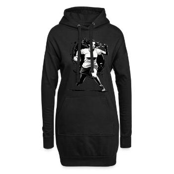 Joueur de handball streetwear Un style iconique - Sweat-shirt à capuche long Femme - noir - Devant