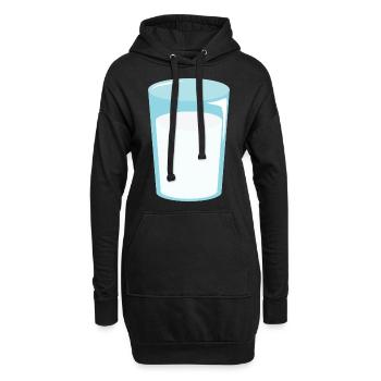 Verre de lait - Sweat-shirt à capuche long Femme - noir - Devant