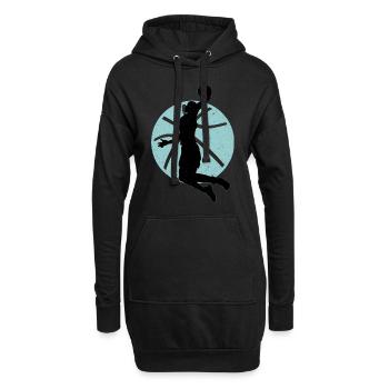 Basketball Basketballkorb Korb werfen Basketballer - Hoodie-Kleid - Schwarz - Vorne