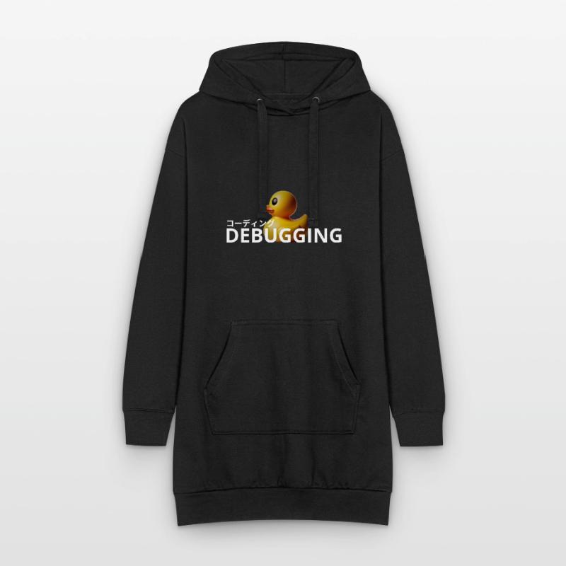LUZILLION CODER COUTURE, DÉBOGAGE DE RUBBER DUCK Sweat-shirt à capuche long Femme