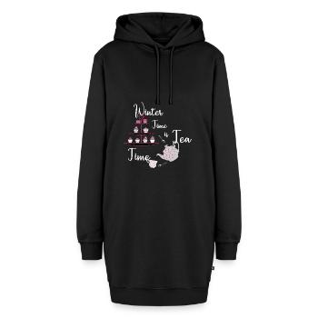Winter - Hoodie-Kleid - Schwarz - Vorne