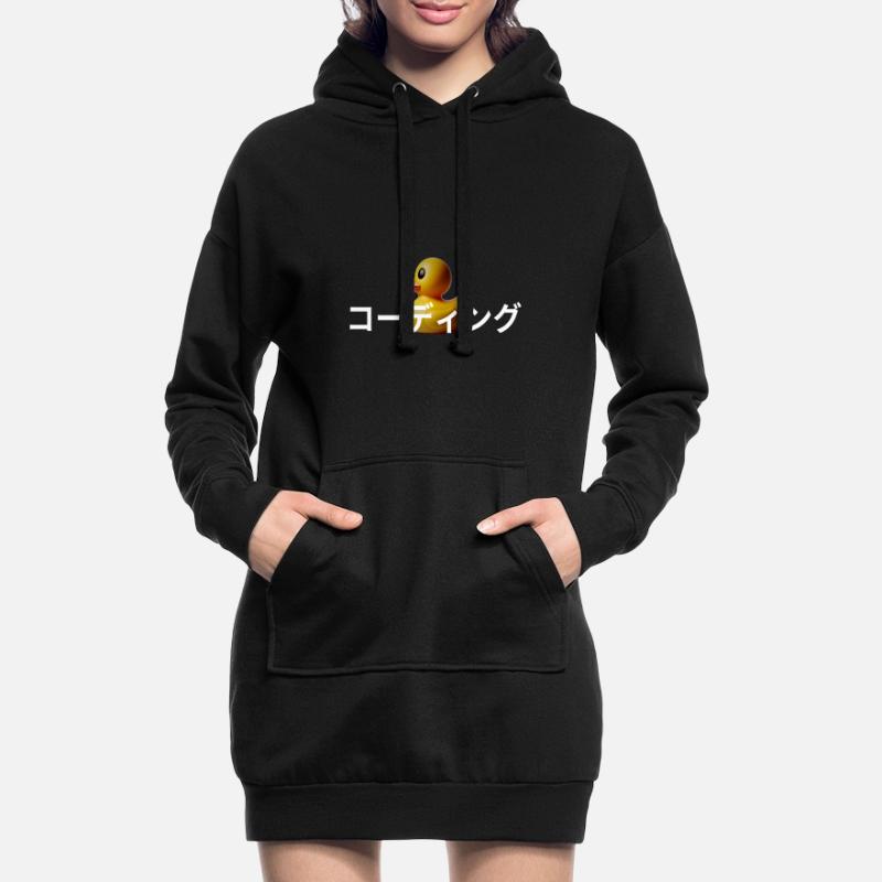 LUZILLION CODER COUTURE, DÉBOGAGE DE RUBBER DUCK Sweat-shirt à capuche long Femme