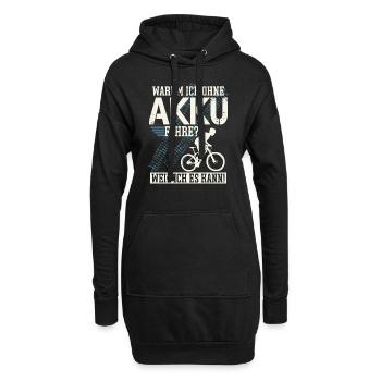 MTB Mountainbike Mountainbiker Spruch - Hoodie-Kleid - Schwarz - Vorne