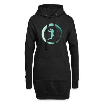 Sporty Hobby Leidenschaft Handball - Hoodie-Kleid - Schwarz - Vorne