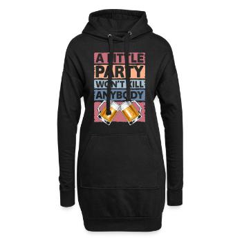 Feiern Alkohol Trinken Mädelsabend - Hoodie-Kleid - Schwarz - Vorne