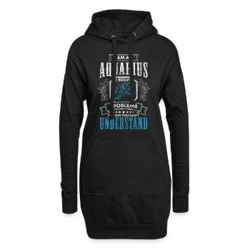 Verseau Février Uranus Planète - Sweat-shirt à capuche long Femme - noir - Devant