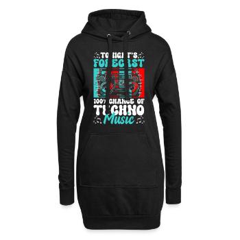House Rave Musik Musik Energie - Hoodie-Kleid - Schwarz - Vorne