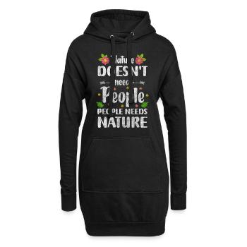 Baum Naturliebhaber Erholung Landschaft - Hoodie-Kleid - Schwarz - Vorne