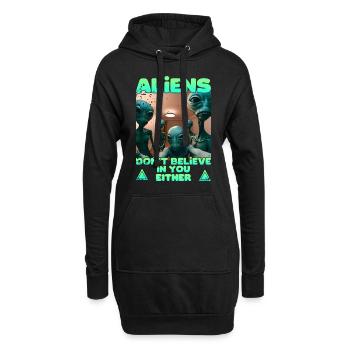 Alien Selfie - Les extraterrestres ne croient pas - Sweat-shirt à capuche long Femme - noir - Devant