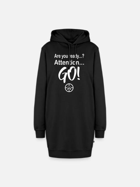 Drachenboot Are you Ready? 1c - Hoodie-Kleid - Schwarz