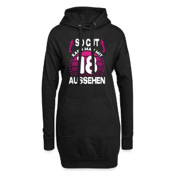 Geburtstag 18 Jahre So gut aussehen Retro Vintage - Hoodie-Kleid - Schwarz - Vorne