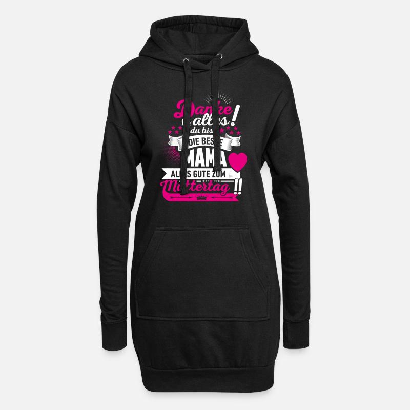 Muttertag! Geschenk Mama! - Hoodie-Kleid - Schwarz