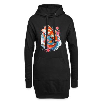 Japanisches Koi Fisch Poisson Koi japonais - Sweat-shirt à capuche long Femme - noir - Devant