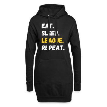 Eat Sleep League Citation répétée du joueur - Sweat-shirt à capuche long Femme - noir - Devant