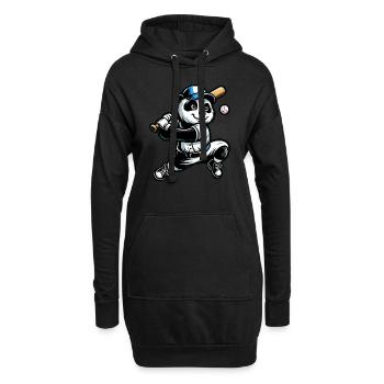 Joueurs de baseball Panda : Frappez le jeu - Sweat-shirt à capuche long Femme - noir - Devant