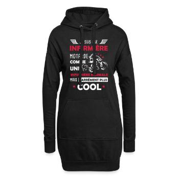 Infirmière Motarde / Médecine Moto - Sweat-shirt à capuche long Femme - noir - Devant