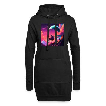 Paragliders in synthwave style - Hoodie Dress - black - Front