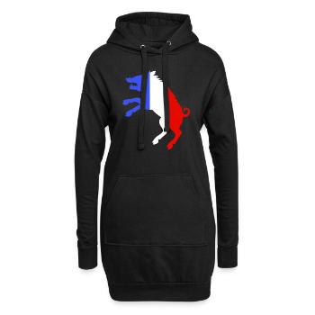Sanglier Bleu Blanc Rouge - Sweat-shirt à capuche long Femme - noir - Devant