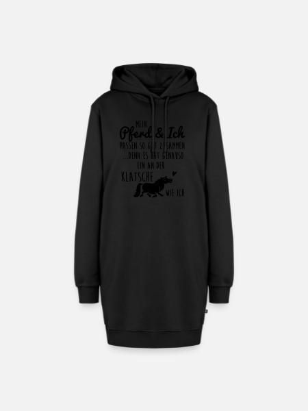 Mein Pferd und ich passen so gut zusammen denn es - Hoodie-Kleid - Schwarz