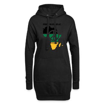 free mandela - Sweat-shirt à capuche long Femme - noir - Devant