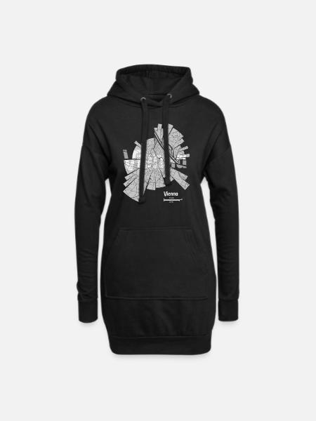 Vienna Map - Hoodie Dress - black