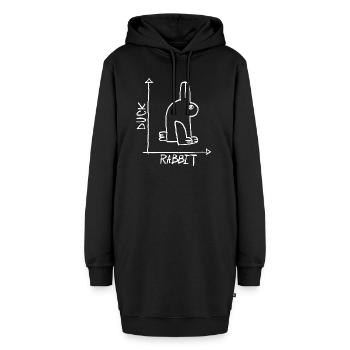 Ente und Hase Parabellform - Hoodie-Kleid - Schwarz - Vorne