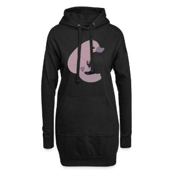 Schnabeltier - Hoodie-Kleid - Schwarz - Vorne