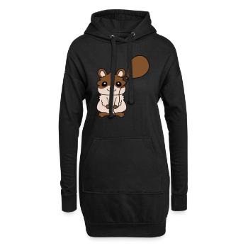 Balloon Hamster Gift Idea Comic - Sweat-shirt à capuche long Femme - noir - Devant