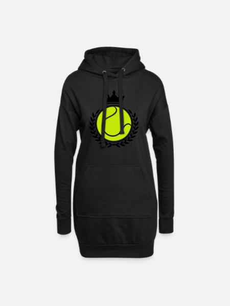 tennis symbol - Hoodie-Kleid - Schwarz
