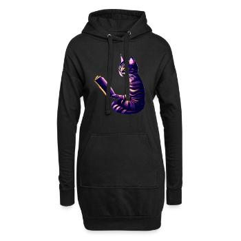 Kater Buch Katze Bücher Hauskatze Lesen Kätzchen - Hoodie-Kleid - Schwarz - Vorne