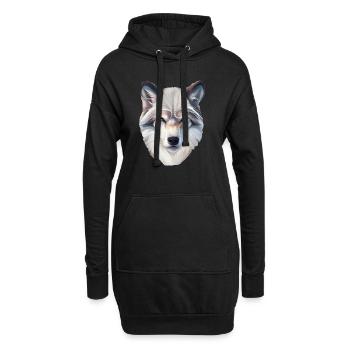 Loup - Sweat-shirt à capuche long Femme - noir - Devant