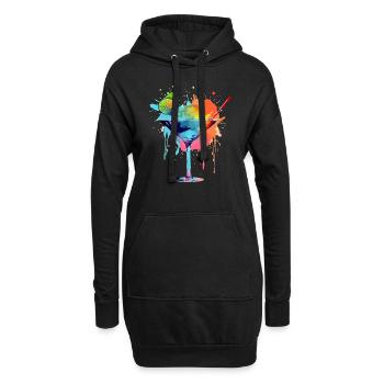 Cocktail 2 - Sweat-shirt à capuche long Femme - noir - Devant