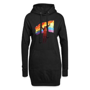 Rainbow : Couleurs de l’amour - Sweat-shirt à capuche long Femme - noir - Devant