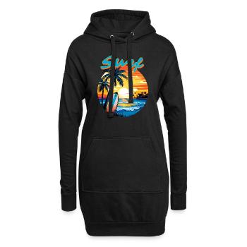 Surfer - Sweat-shirt à capuche long Femme - noir - Devant
