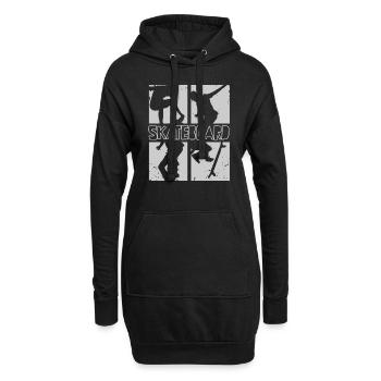 Skateboard - Hoodie-Kleid - Schwarz - Vorne