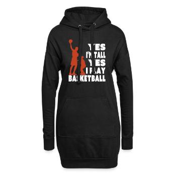 Ja, ich bin groß, ich spiele Basketball, lustig, großer Spieler - Hoodie-Kleid - Schwarz - Vorne