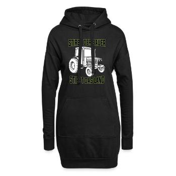 Stirbt der Bauer stirbt das Land Bauernproteste - Hoodie-Kleid - Schwarz - Vorne
