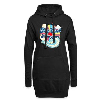 Beach Waves Relaxing Vacation Sunset Summer - Hoodie-Kleid - Schwarz - Vorne