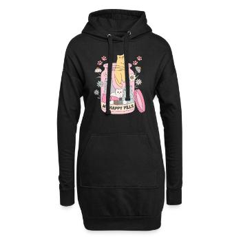 Meine Happy Pills - Hoodie-Kleid - Schwarz - Vorne
