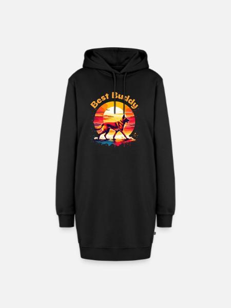 Best Buddy Malinois - Hoodie-Kleid - Schwarz
