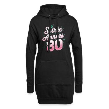 Soirée Année 80 - Sweat-shirt à capuche long Femme - noir - Devant