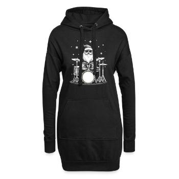 Weihnachts-Drummer - Santa's Show - Hoodie-Kleid - Schwarz - Vorne