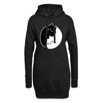 Ying Yang Katzen Geschenk Idee - Hoodie-Kleid - Schwarz - Vorne