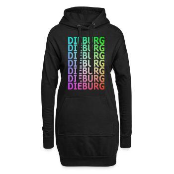 DIEBURGx7 Farbverlauf - Hoodie-Kleid - Schwarz - Vorne