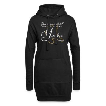 Yorkie Silhouette lustiger Spruch Schreibschrift - Hoodie-Kleid - Schwarz - Vorne